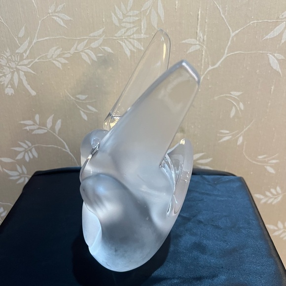 Lalique 🇫🇷Frosted Crystal 12258 Sylvie Doves Vase - Picture 11 of 11